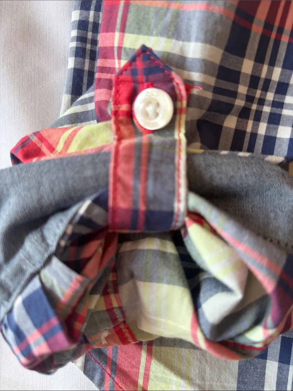GAP Red, Navy & Yellow Plaid Button-Down Shirt